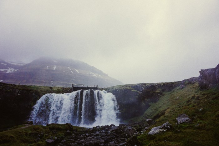 Misty Iceland Waterfall 4K Wallpaper — Nature wallpaper