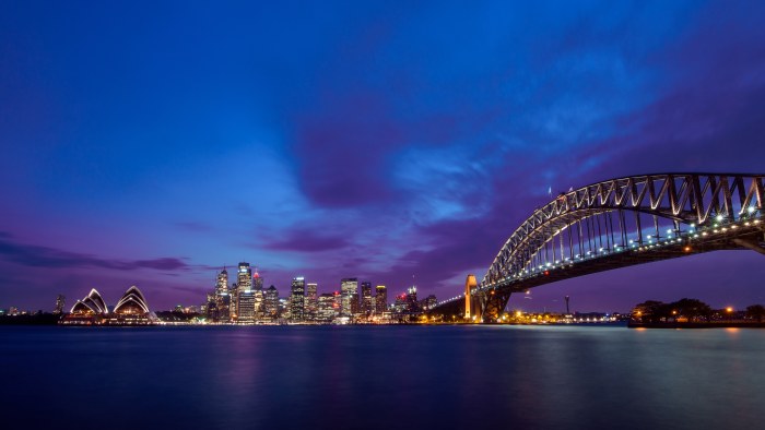 Sydney Harbour Bridge Cityscape North Shore City Lights Wallpaper — City wallpaper