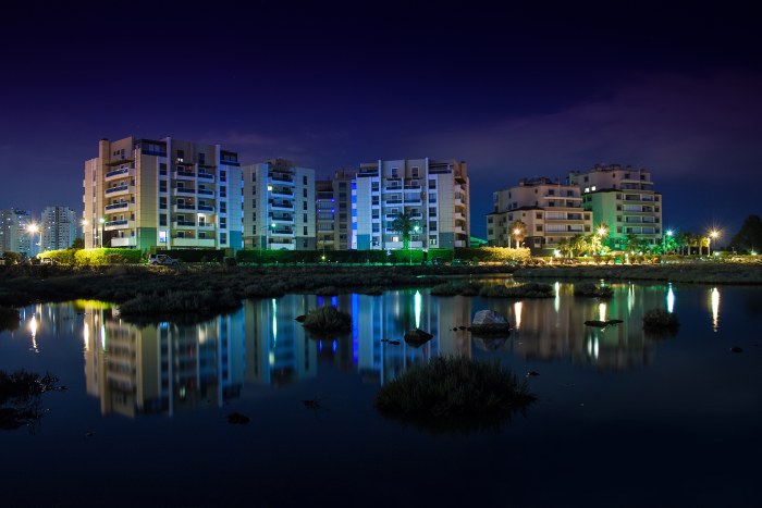 Reflections Night Buildings Wallpaper — City wallpaper