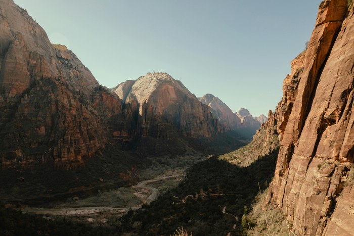 Sunlit Canyon and Rugged Cliffs Wallpaper — Nature wallpaper