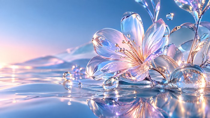 Liquid Glass Flower 4K Wallpaper — Abstract wallpaper
