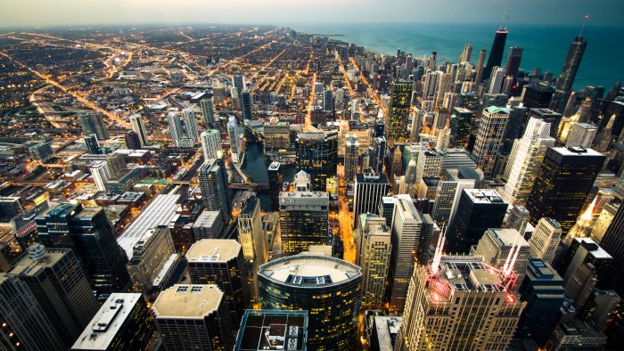 Aerial Downtown Cityscape 4K Wallpaper — City wallpaper