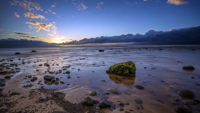 Rocky Beach at Blue Hour 4K Wallpaper — Nature wallpaper