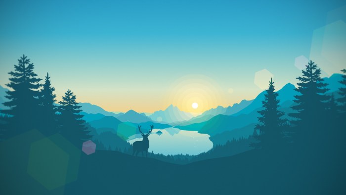 Deer and Painting in Emerald Light — Sunsets & Sunrises wallpaper