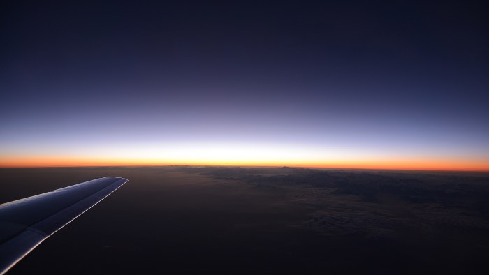 Airplane Wing Above the Horizon 4K Wallpaper — Nature wallpaper