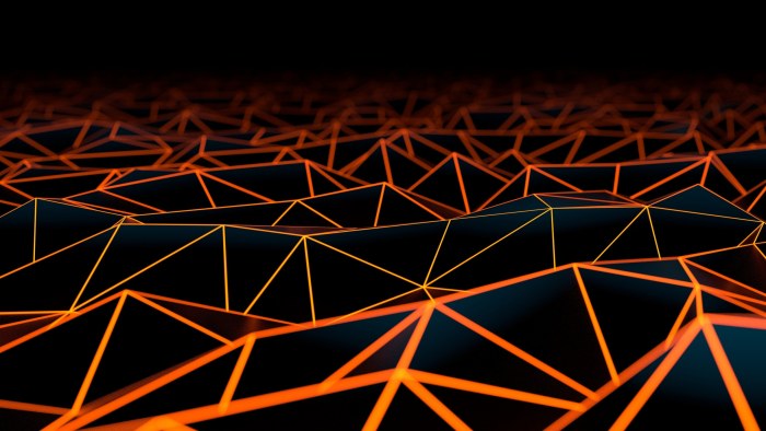 Orange Triangular Mesh Wallpaper — Abstract wallpaper