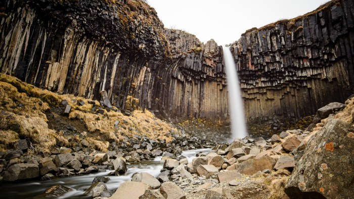Waterfall Between Basalt Columns — Waterfalls wallpaper