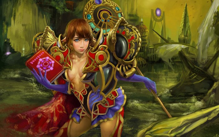Fantasy Sorceress with Ornate Armor Wallpaper — Fantasy wallpaper