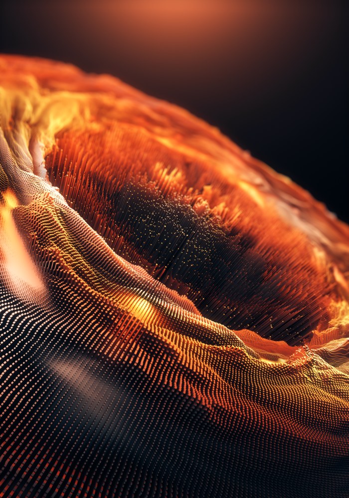 Golden Particle Wave Wallpaper — Abstract wallpaper