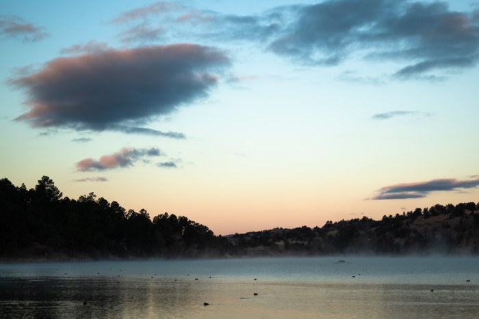 Calm Misty Lake at Dusk — Nature wallpaper