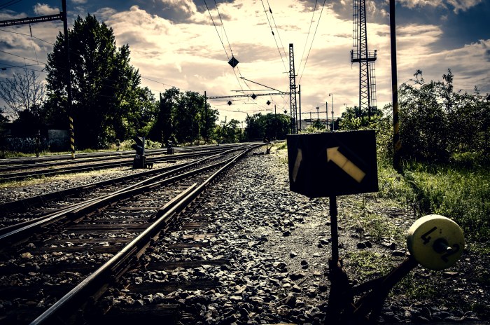 Railway Junction Beneath Overhead Wires — Trains wallpaper
