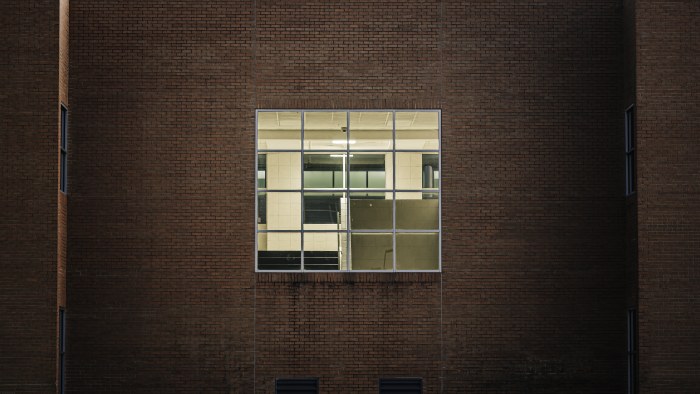 Lit Window in a Brick Wall — Surreal wallpaper