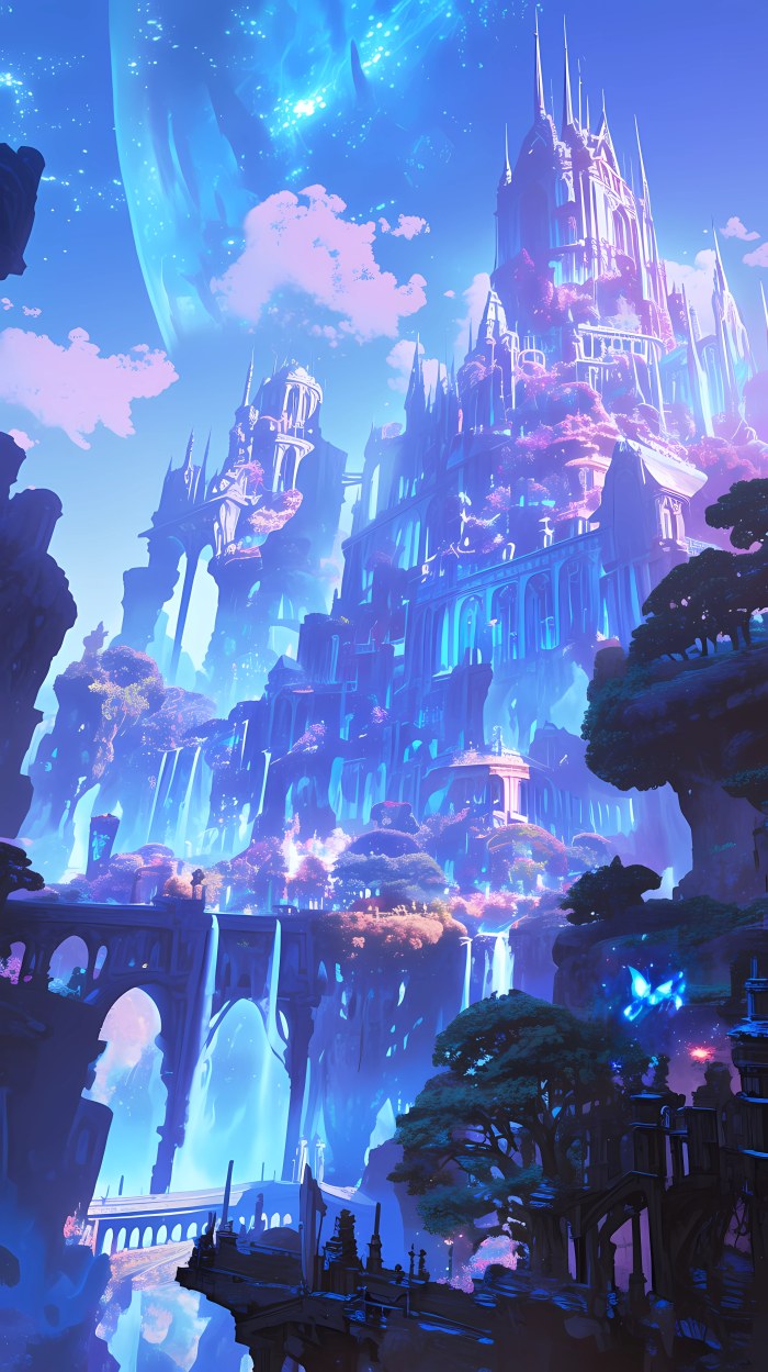 Castle in Cool Natural Light — Anime wallpaper