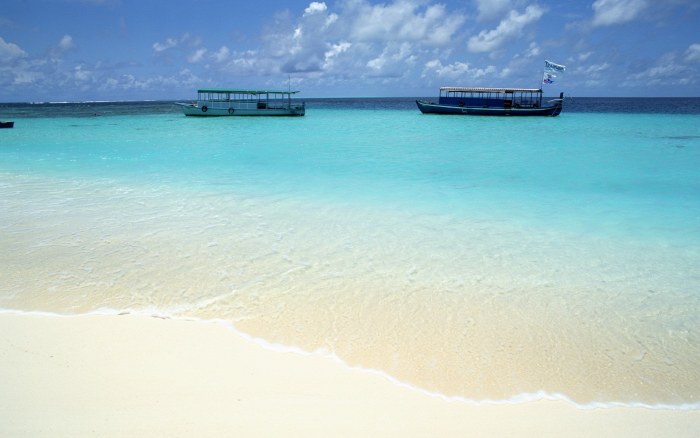 White Sand and Turquoise Lagoon Wallpaper — Nature wallpaper