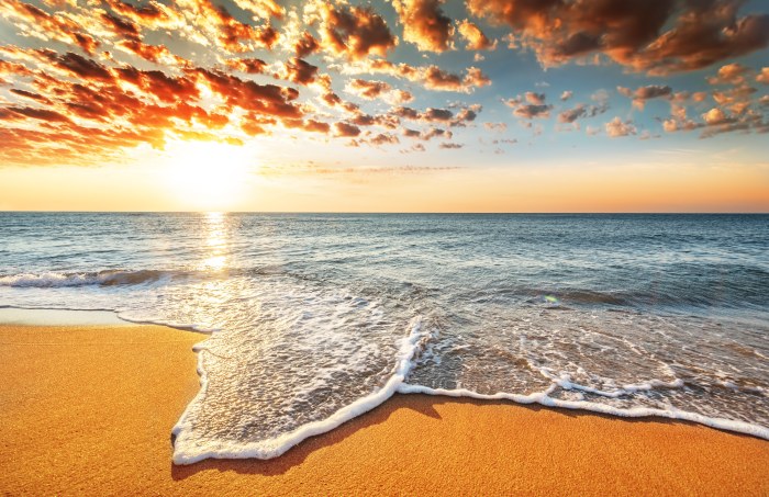 Golden Sunset Surf — Ocean & Beach wallpaper
