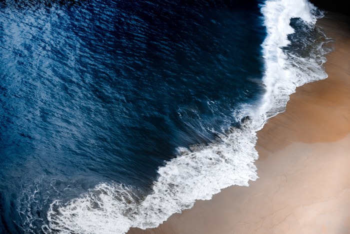 Aerial View of Breaking Waves — Ocean & Beach wallpaper