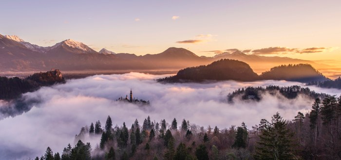 Lake Bled at Sunrise — Nature wallpaper