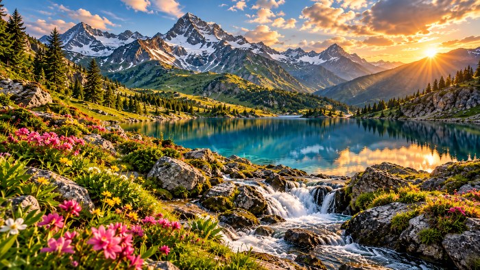 Alpine Golden Hour — Nature wallpaper