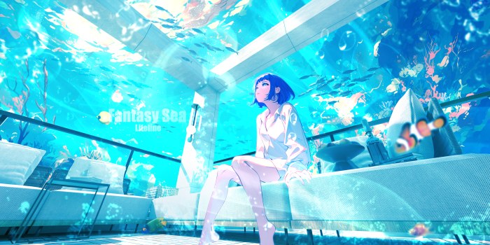 Coral Reef in Cool Sky Blue Light — Underwater wallpaper