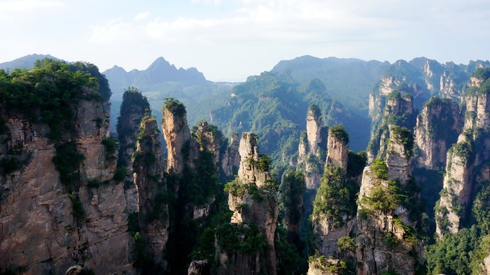 Tall Rock Pillars Above a Forest 4K Wallpaper — Nature wallpaper