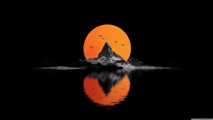 Epic Sunset Illustration Ultrahd Tv — Mountains wallpaper