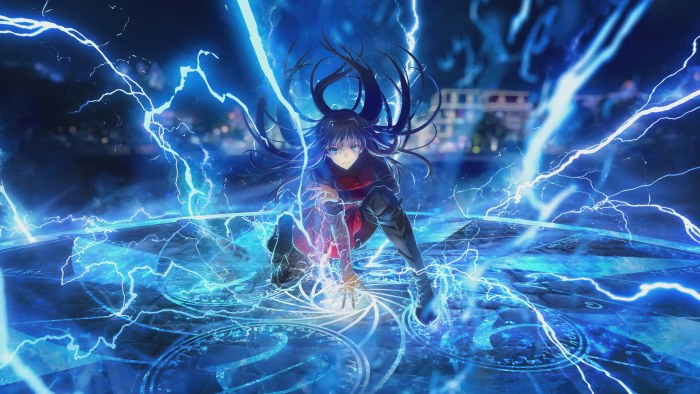 View of Aoko Aozaki in Cool Blue Light — Anime wallpaper