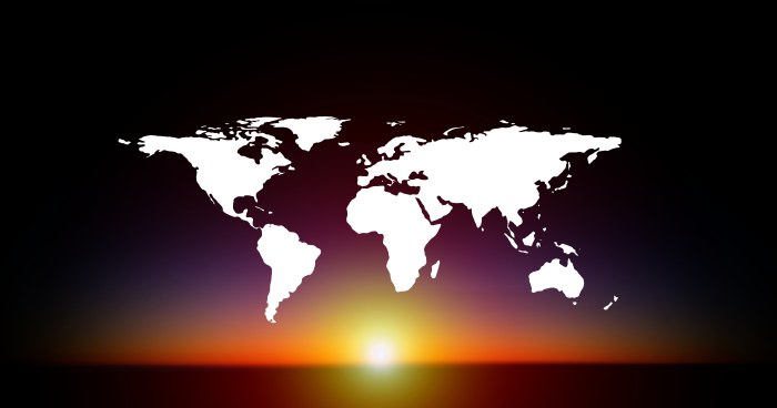 World Map Above a Golden Horizon Wallpaper — Abstract wallpaper