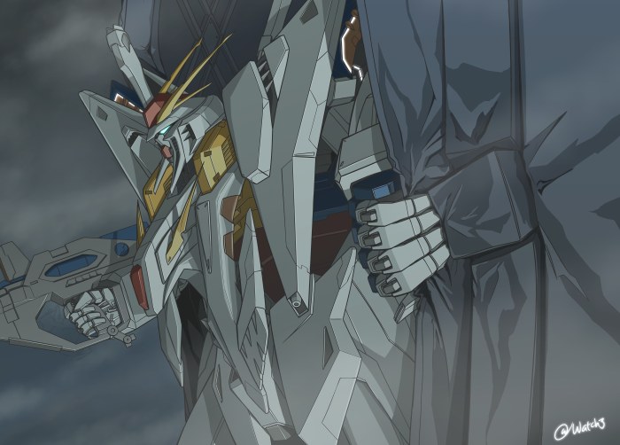 Mecha Robot Under Storm Clouds — Anime wallpaper