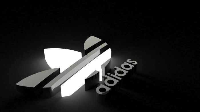 Adidas Logo 3D Black Monochrome Wallpaper — Technology wallpaper