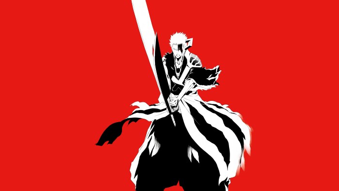 View of Ichigo Kurosaki in Warm Red Light — Anime wallpaper