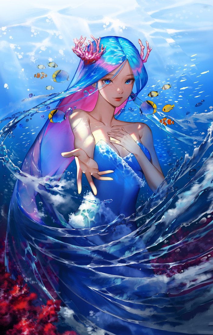 Ocean in Cool Blue Light — Underwater wallpaper