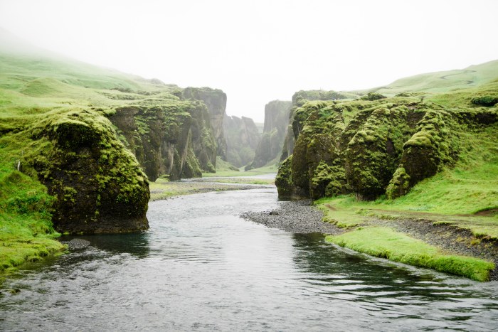 River Between Green Canyon Walls Wallpaper — Nature wallpaper