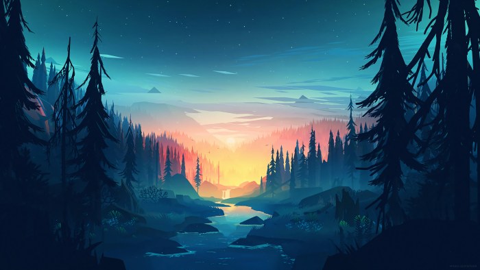 Sunset Forest Desktop Background — Nature wallpaper