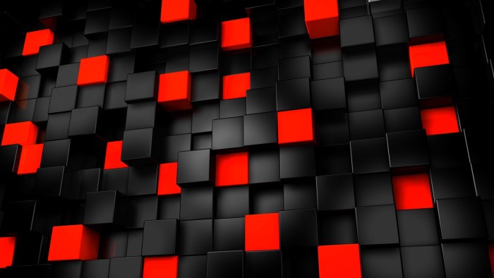 Red and Black Geometric Cubes Wallpaper — Abstract wallpaper