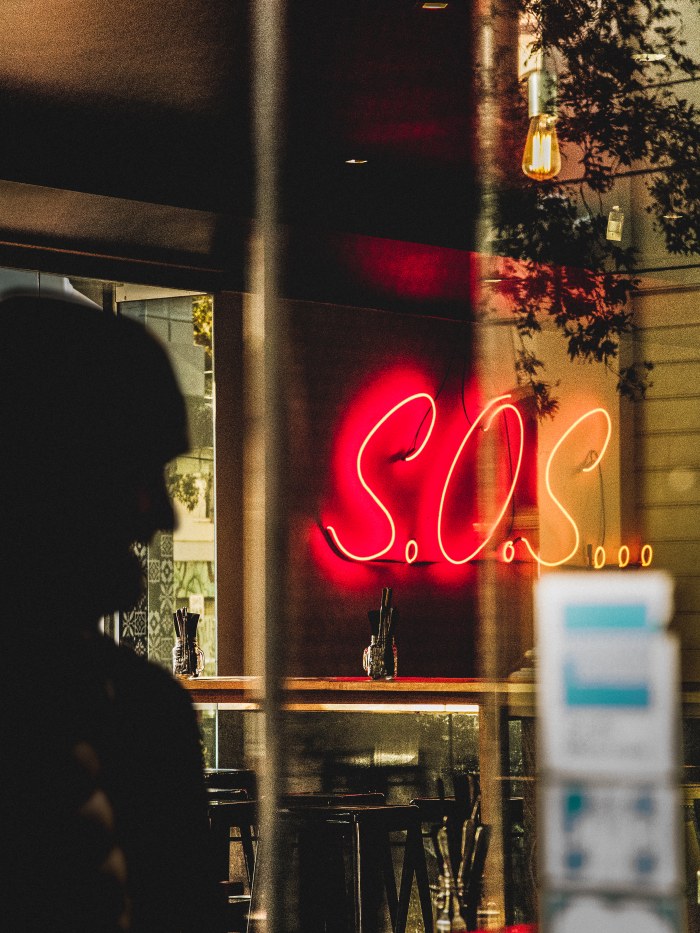 SOS Neon Dark 4K Wallpaper — City wallpaper