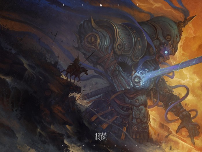 Armored Warrior in a Fantasy Land — Fantasy wallpaper