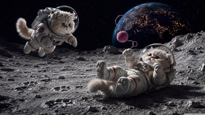 Moonbound Space Cats — Space wallpaper